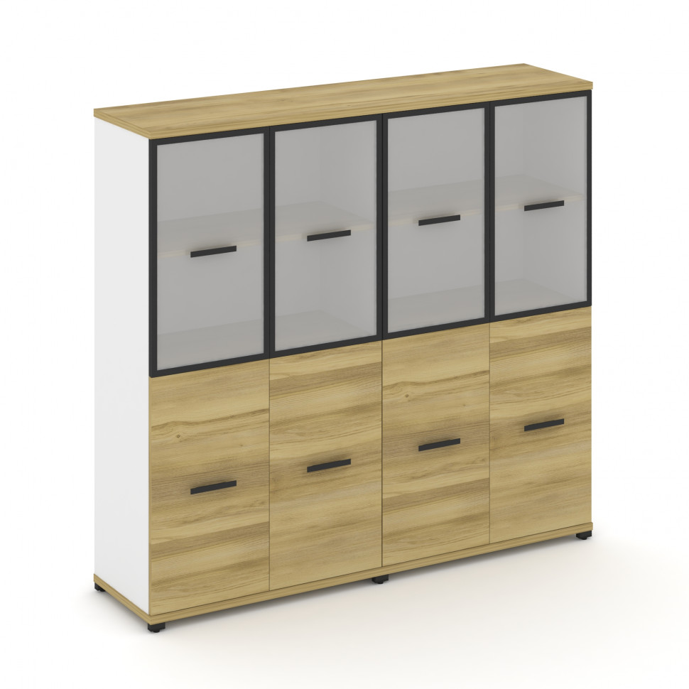 Concept Шкаф 2 широкие секции, 4 ниши CN.STS-422 RMB B Дуб Винченцо/Белый Бриллиант/Металл Черный/Са Concept Шкаф 2 широкие секции, 4 ниши CN.STS-422 RMB B Дуб Винченцо/Белый Бриллиант/Металл Черный/Са