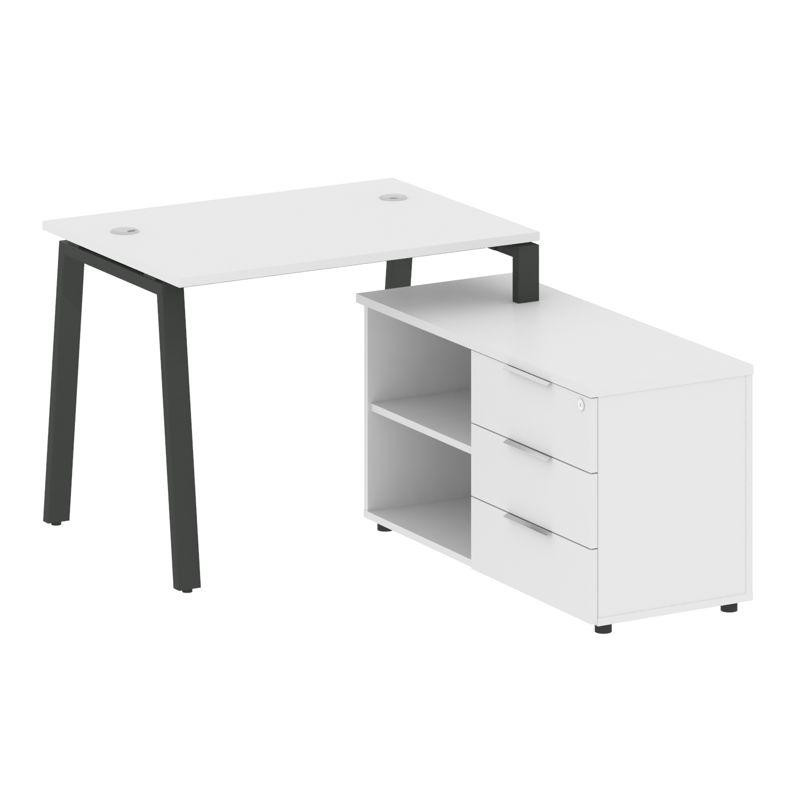 Metal System Рабочая станция с тумбой на А-образном м/к БА.РС-СТС-2.1 (R) Белый/Металл Антрацит 1100 Metal System Рабочая станция с тумбой на А-образном м/к БА.РС-СТС-2.1 (R) Белый/Металл Антрацит 1100