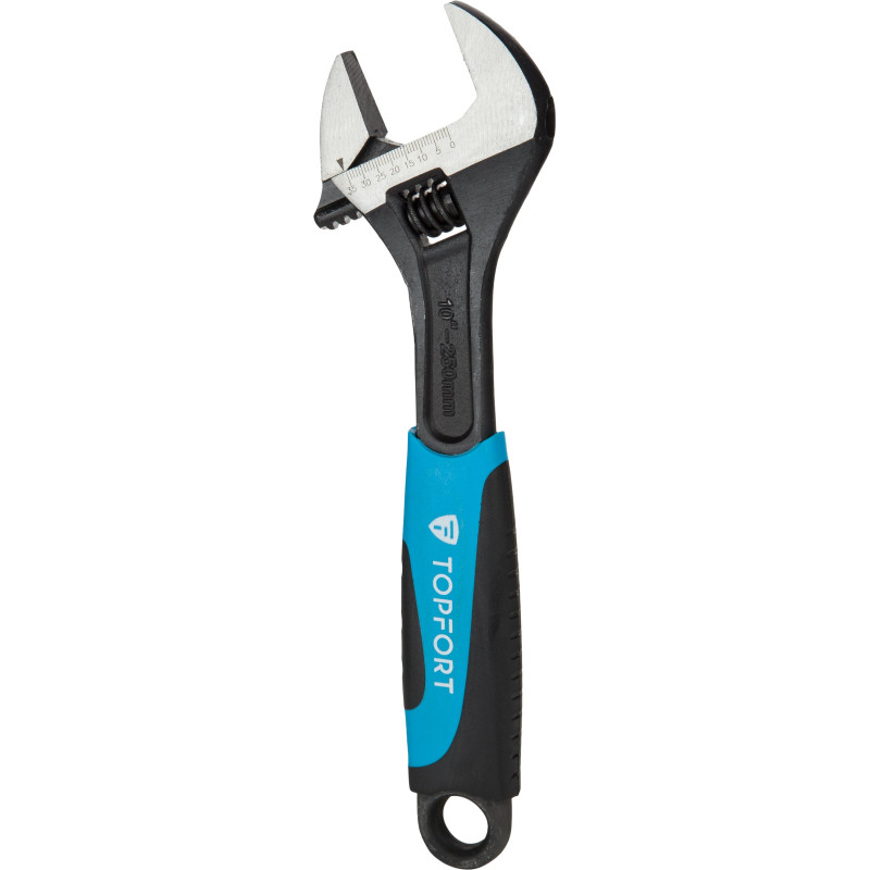 Ключ разводной 250 мм TOPFORT из углеродистой стали, пластиковая ручка