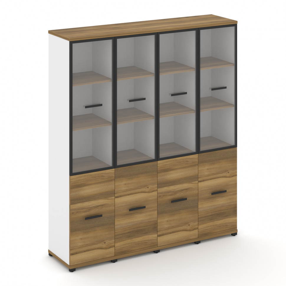 Concept Шкаф 4 узкие секции, 5 ниш CN.STU-542 RPB B Сандал Янтарный/Белый Бриллиант/Металл Черный/Пр