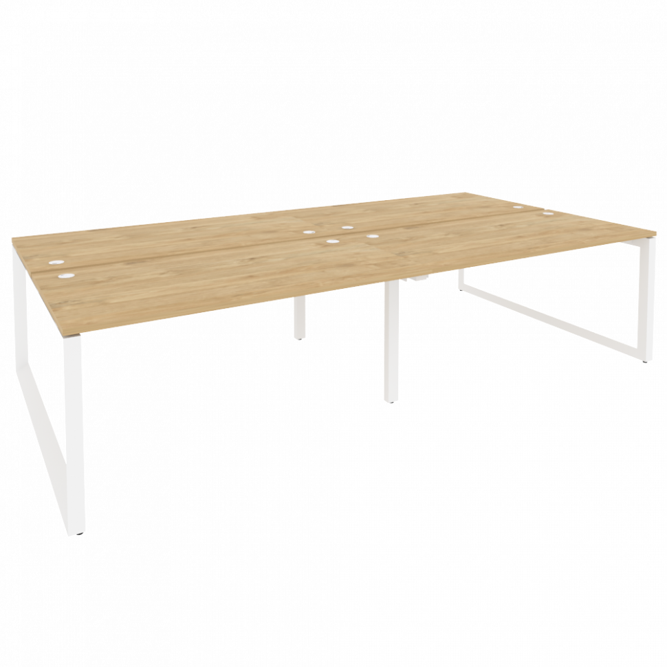 Onix Рабочая станция на О-образном м/к O.MO-D.RS-4.4.8 Тиквуд Светлый/Металл Белый 3160*1635*750