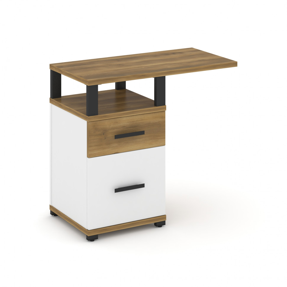 Concept Тумба приставная узкая 1 ящ.+1 распаш. фасад с надставкой широкой CN.TUS-004 B Сандал Янтарн