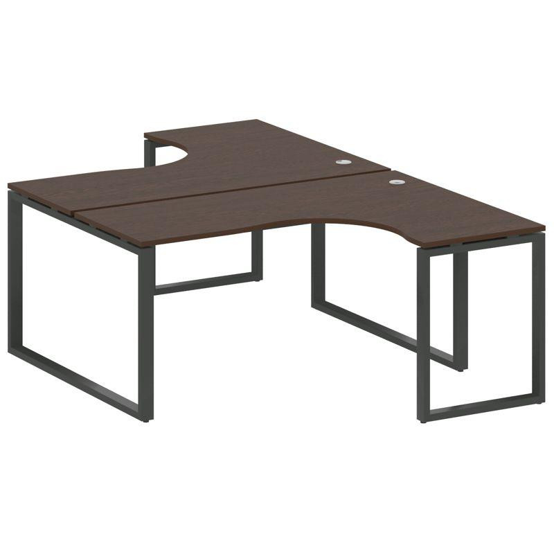 Metal System Рабочая станция криволинейная на О-образном м/к БО.РАС-СА-2.4 Венге Цаво/Металл Антраци