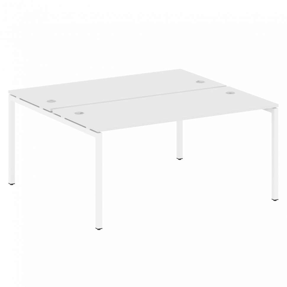 Metal System Quattro Рабочая станция на П-образном м/к 40БП.РАС-СП-2.4 Белый/Металл Белый 1600*1475*