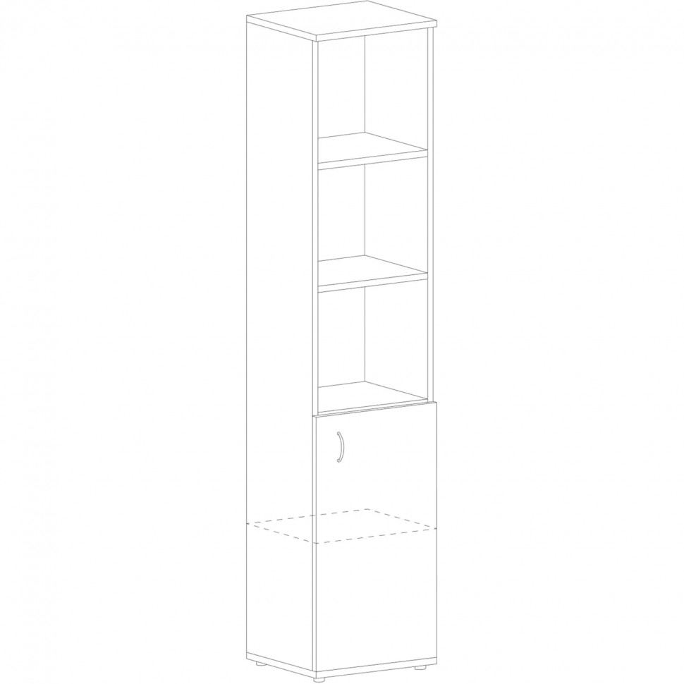 Шкаф -колонка MS_Агат полузакрытая АСС-24 серый