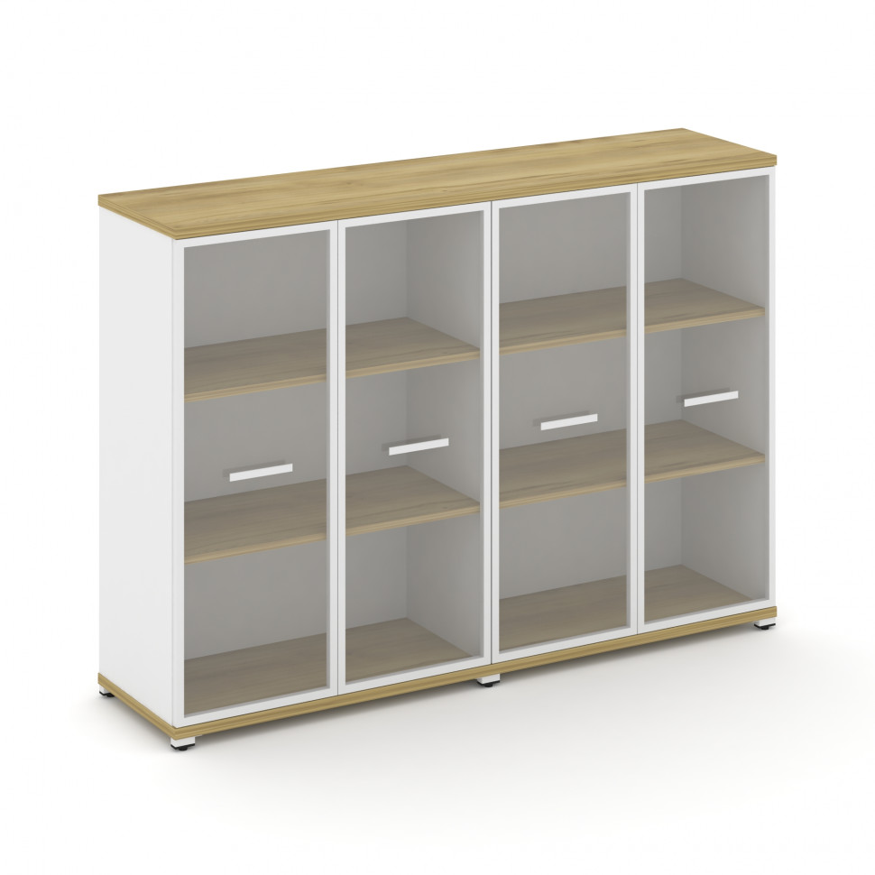 Concept Шкаф 2 широкие секции, 3 ниши CN.STS-326 RPW W Дуб Винченцо/Белый Бриллиант/Металл Белый/Про Concept Шкаф 2 широкие секции, 3 ниши CN.STS-326 RPW W Дуб Винченцо/Белый Бриллиант/Металл Белый/Про