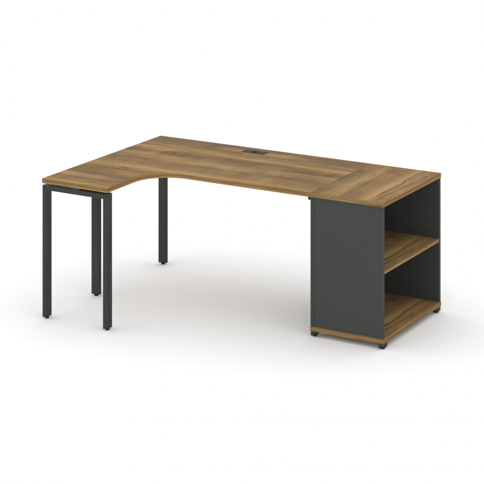 Concept Стол эргономичный с опорным стеллажом CN.SA-201(L) Сандал Янтарный/Антрацит/Металл Антрацит Concept Стол эргономичный с опорным стеллажом CN.SA-201(L) Сандал Янтарный/Антрацит/Металл Антрацит