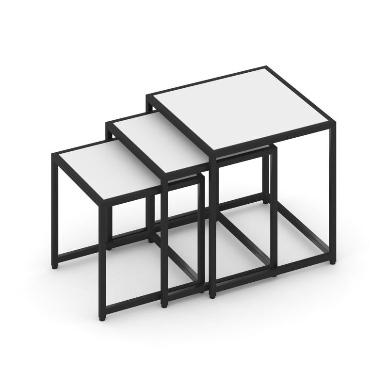 Loft Стол журнальный VR.L-SJK-40 Белый Бриллиант/Металл Черный 400*400*400 Loft Стол журнальный VR.L-SJK-40 Белый Бриллиант/Металл Черный 400*400*400