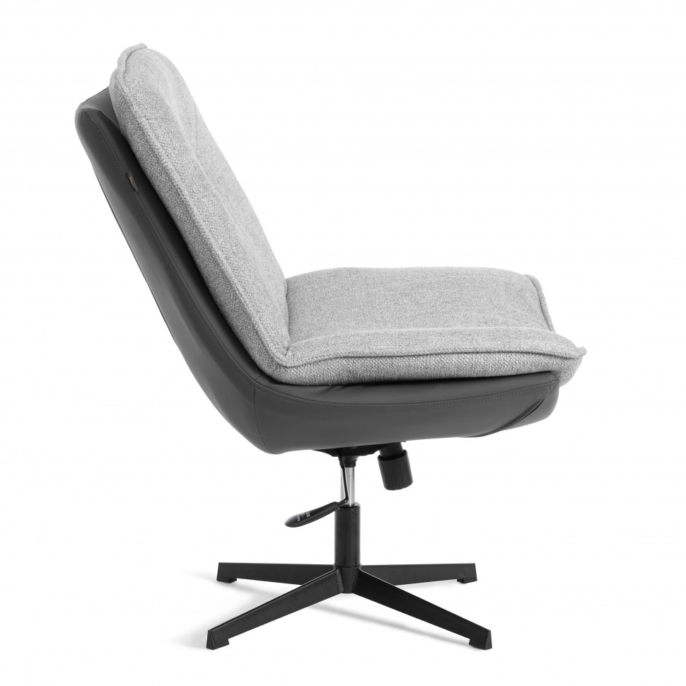 Кресло лаунж Cosmo велюр/букле/экокожа, VT shape silver/графит