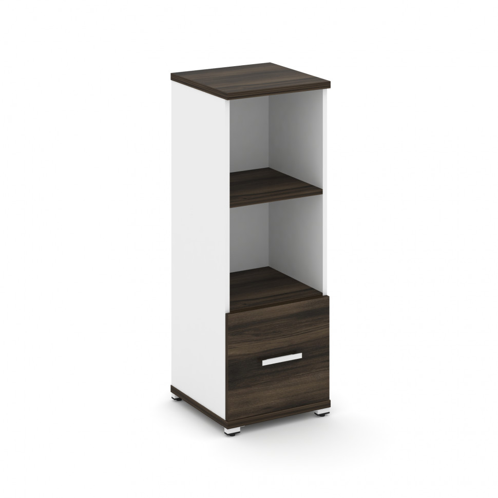 Concept Шкаф 1 узкая секция, 3 ниши CN.STU-311 W Дуб Мали/Белый Бриллиант/Металл Белый 420*420*1186