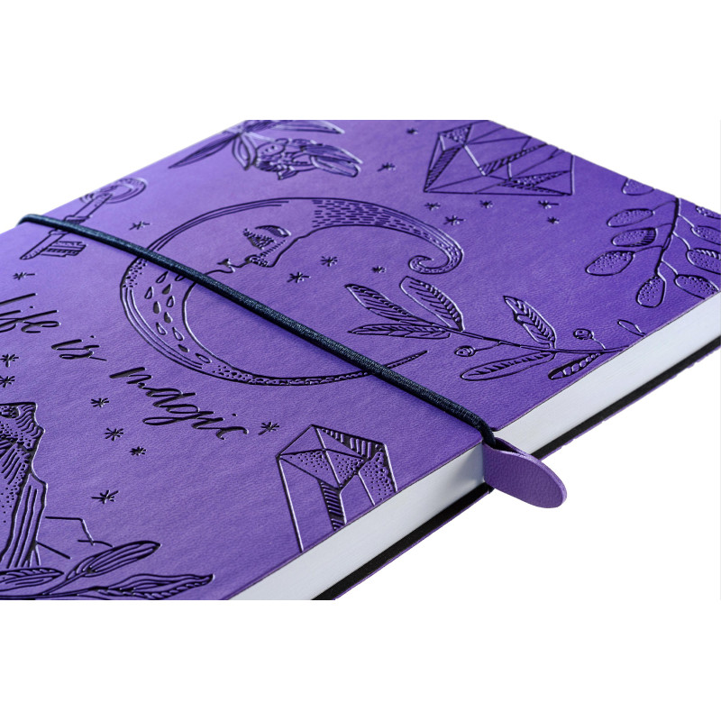 Блокнот А5 128л Attache Лунная мистерия клет,мягк.обл,кожзам,блинт.тис 3148