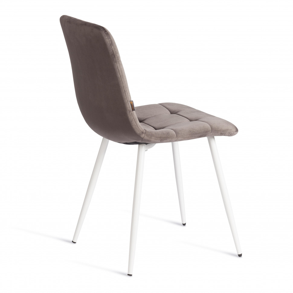 Стул CHILLY (mod. JSC-220) Велюр/металл , 44,5х52,5х88 см, Dark grey (темно-серый) HLR24 / белый