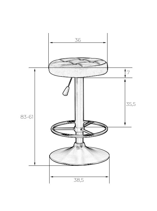 Табурет барный DOBRIN BRUNO, фиолетовый