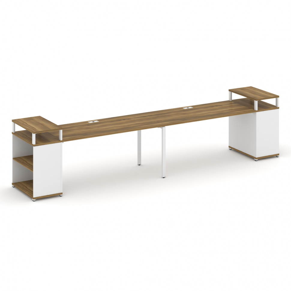 Concept Рабочая станция с опорными стеллажами с верх. горизонтами CN.ORS-208 Сандал Янтарный/Белый Б Concept Рабочая станция с опорными стеллажами с верх. горизонтами CN.ORS-208 Сандал Янтарный/Белый Б