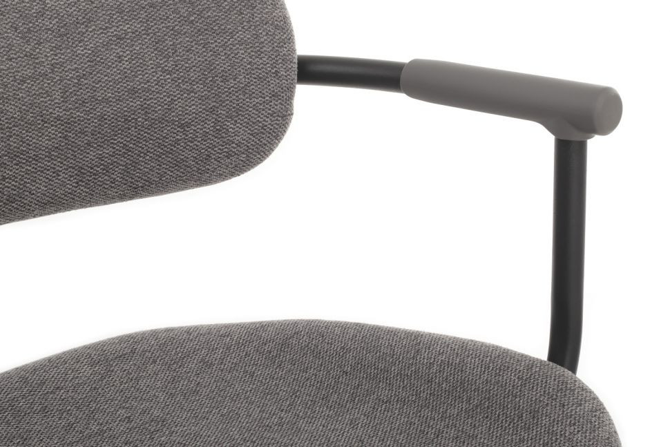 Кресло Kolin W-231 Чёрный каркас/Серая ткань 60-60-75*83