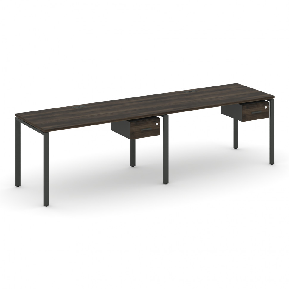 Concept Рабочая станция односторонняя с подвес. тумбами 2 места CN.ORS-110 A Дуб Мали/Антрацит/Метал