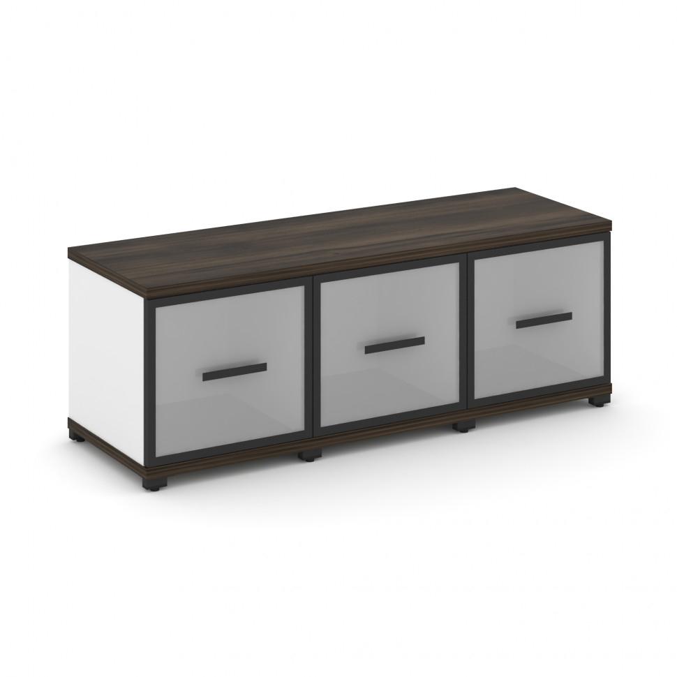 Concept Шкаф 3 узкие секции, 1 ниша CN.STU-133 RMB B Дуб Мали/Белый Бриллиант/Металл Черный/Сатин 12