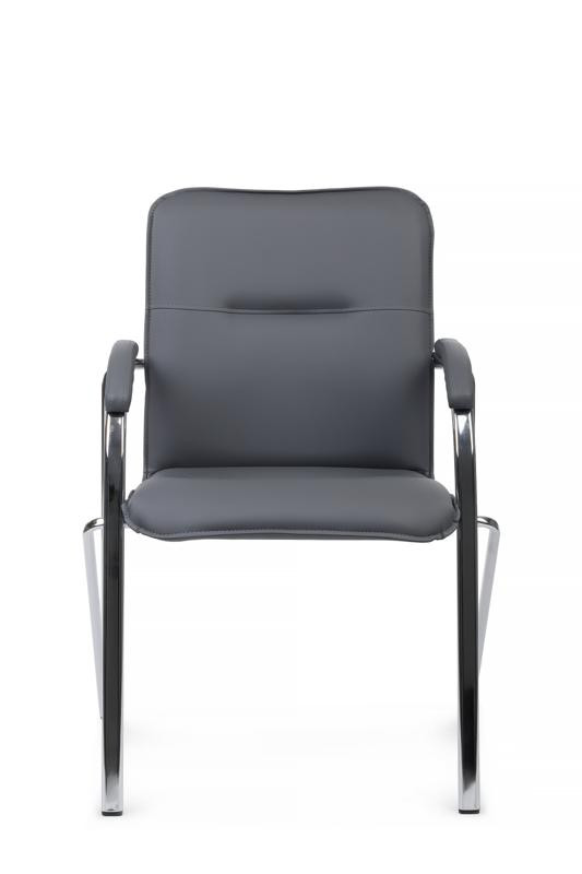 Стул самба с мягкими подлокотниками SMB-01H Хром гальв. Серый