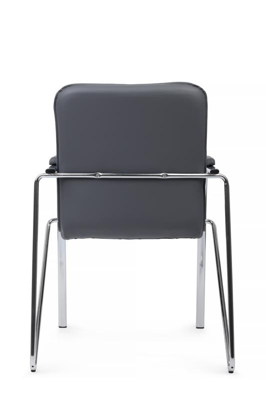 Стул Самба с мягкими подлокотниками SMB-01H Хром гальв. Серый