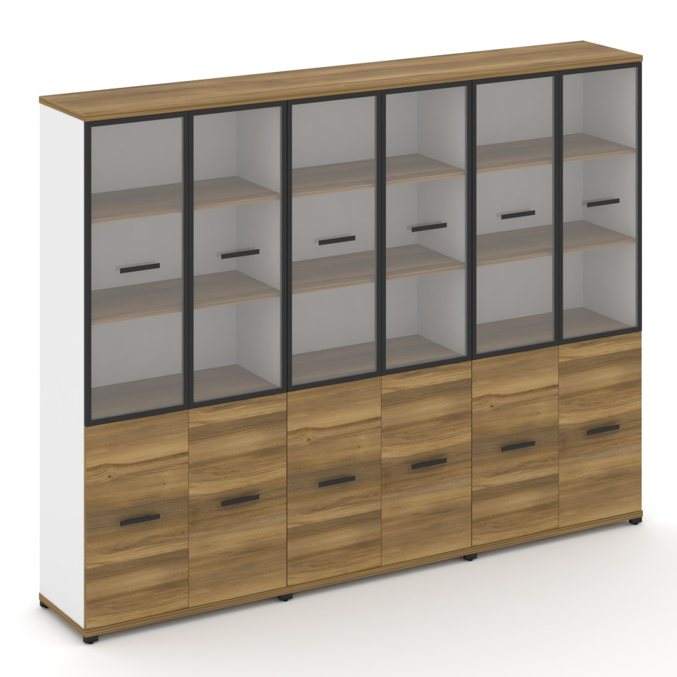 Concept Шкаф 3 широкие секции, 5 ниш CN.STS-532 RPB B Сандал Янтарный/Белый Бриллиант/Металл Черный/