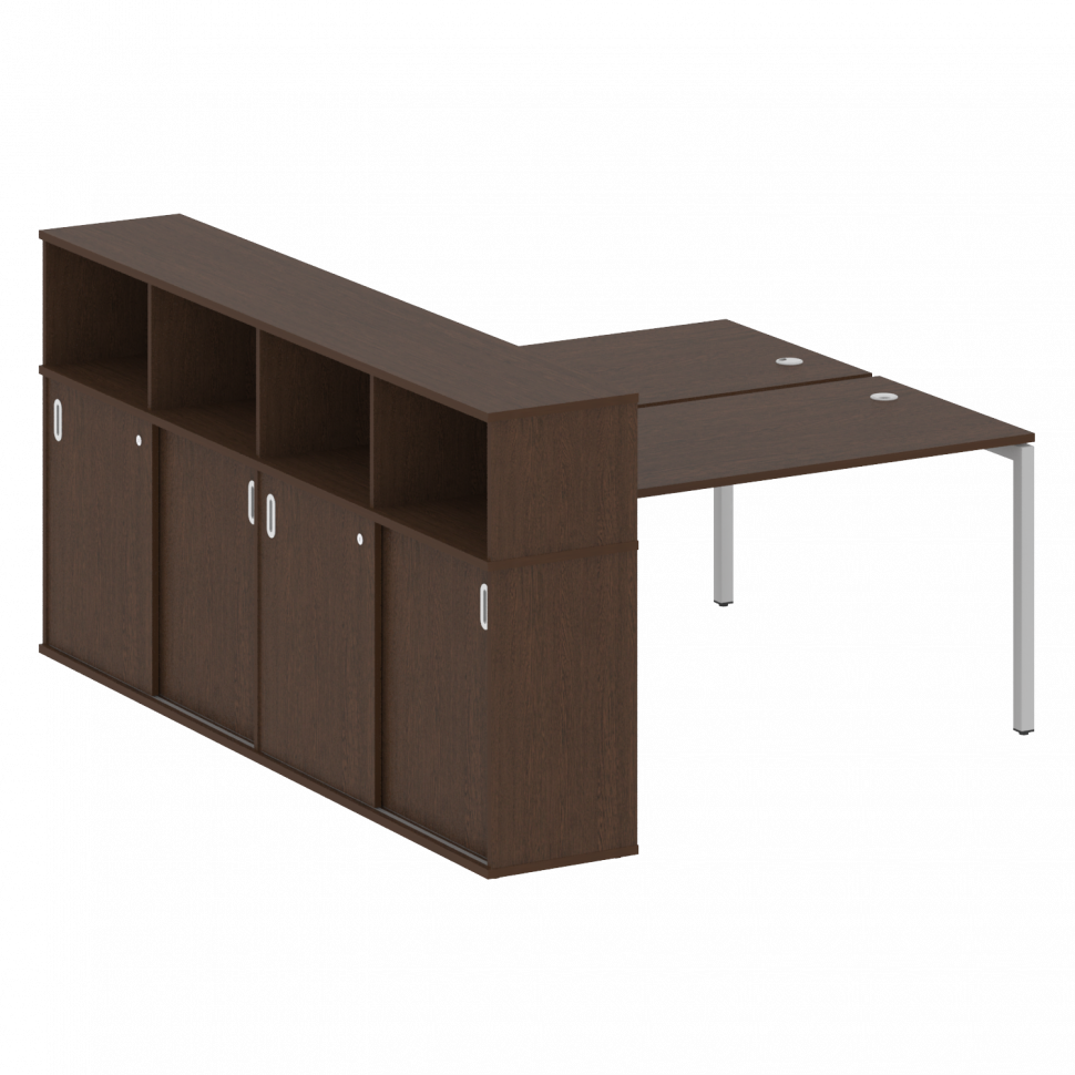 Metal System Quattro Рабочая станция с шкафом-купе на П-образном м/к 40БП.РС-СШК-4.3 Т Венге Цаво/Ме Metal System Quattro Рабочая станция с шкафом-купе на П-образном м/к 40БП.РС-СШК-4.3 Т Венге Цаво/Ме