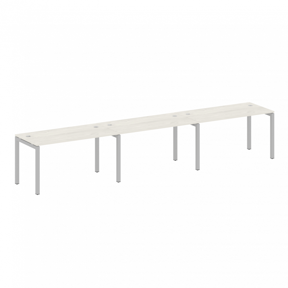 Metal System Quattro Рабочая станция на 3 места на П-образном м/к 50БП.СМ-3.3 Дуб Наварра/Металл Сер