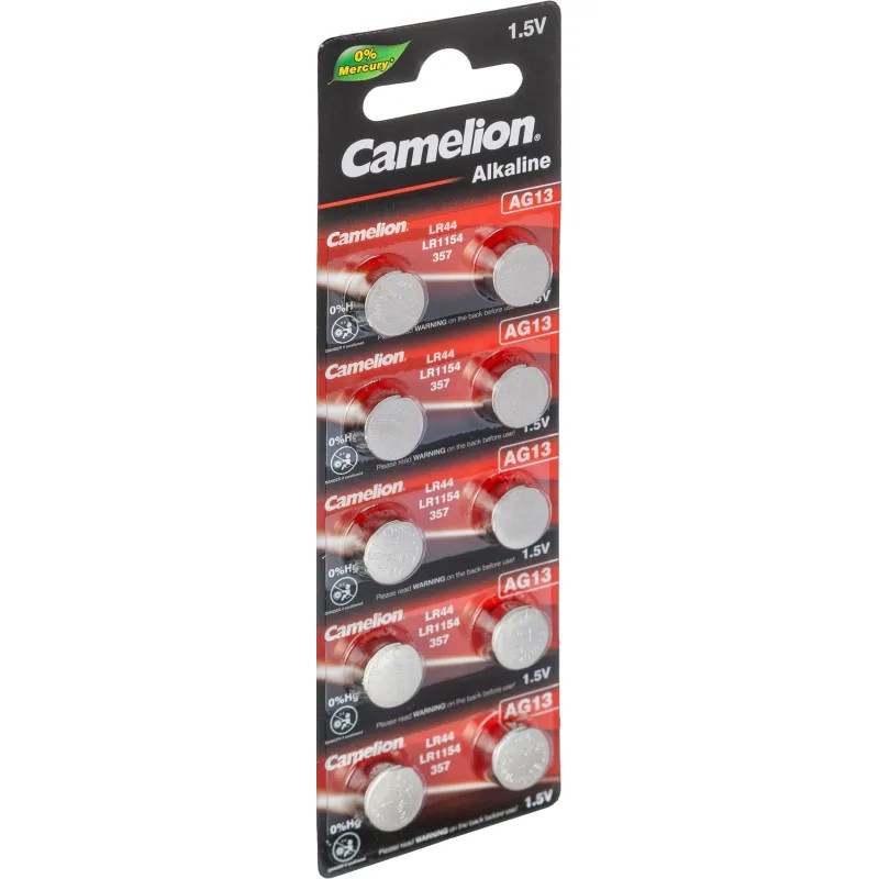 Батарейка Camelion AG13  BL-10 Mercury Free 357A/LR44/A76 д/часов 10шт/уп