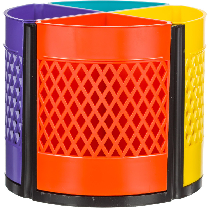 Подставка-органайзер д/канц.мелочей Attache Квартет радуга 8отд вращающаяс