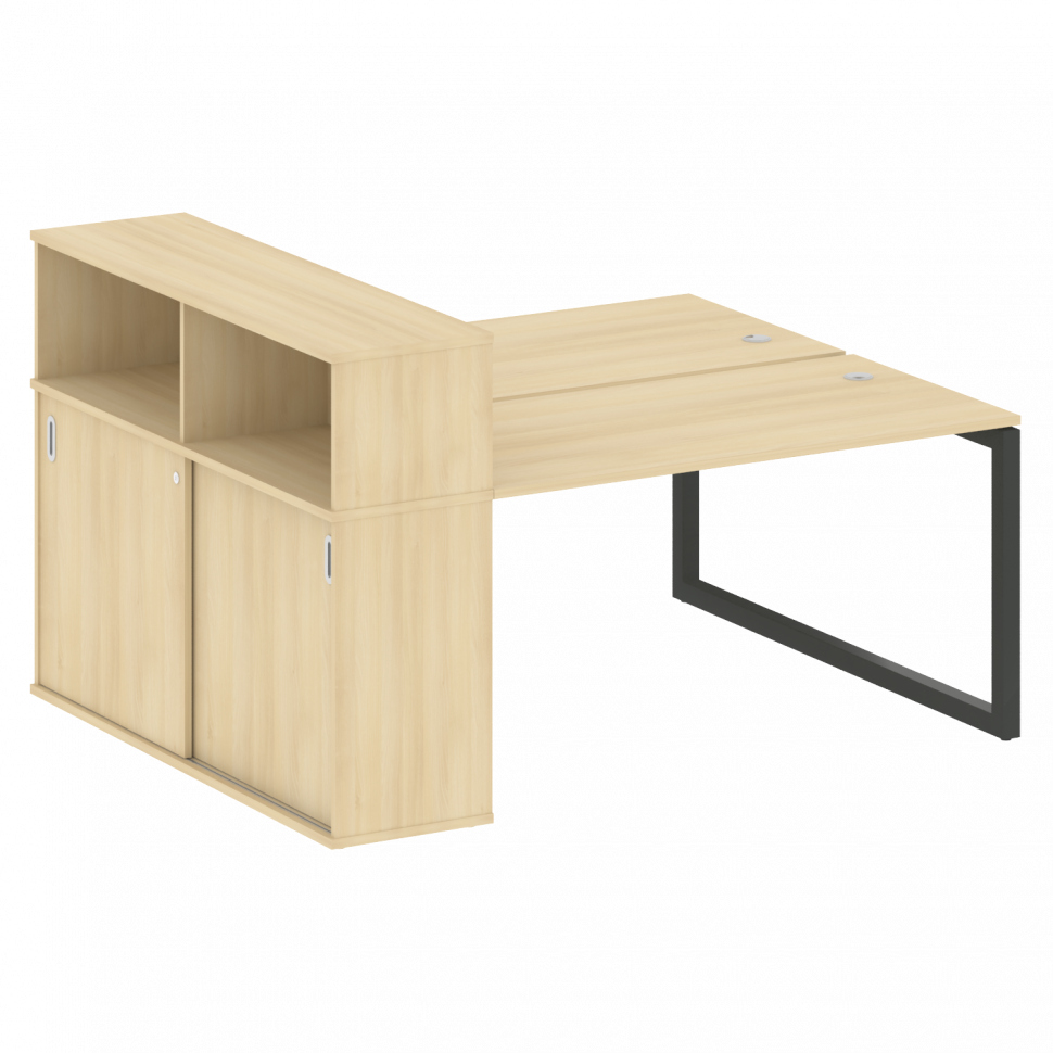 Metal System Quattro Рабочая станция с шкафом-купе на О-образном м/к 50БО.РС-СШК-2.3 Т Акация Лорка/