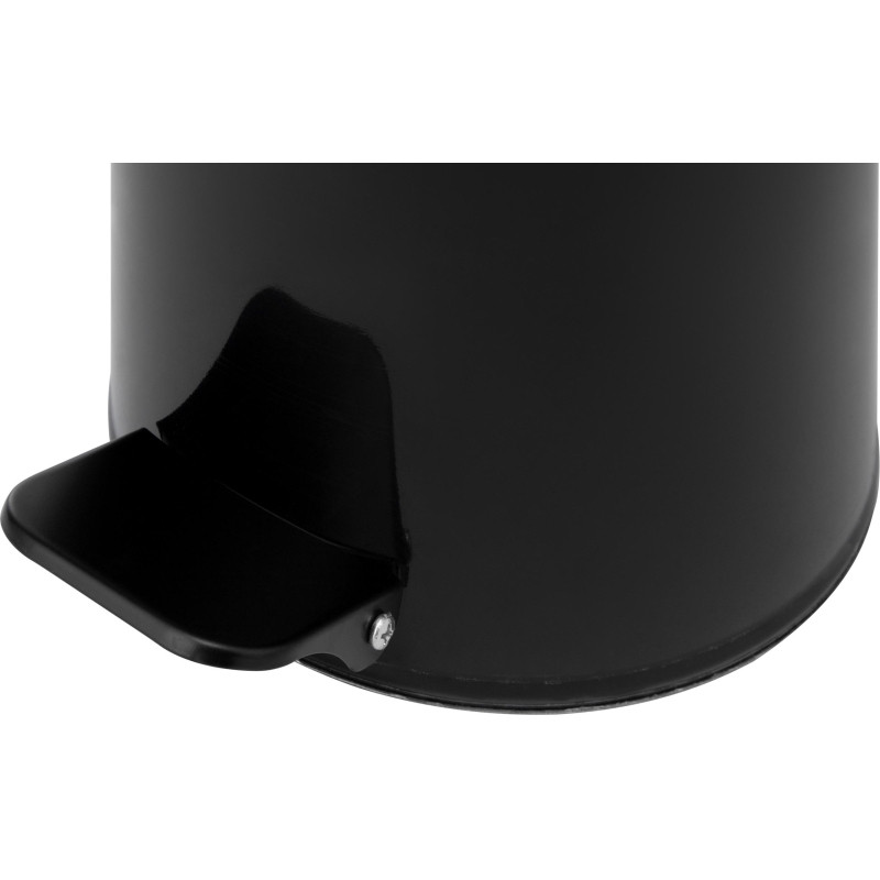 Ведро мусорное с педалью 15л стальное, черное, 250х330мм