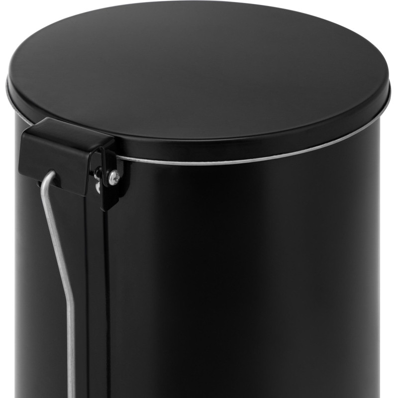 Ведро мусорное с педалью 15л стальное, черное, 250х330мм