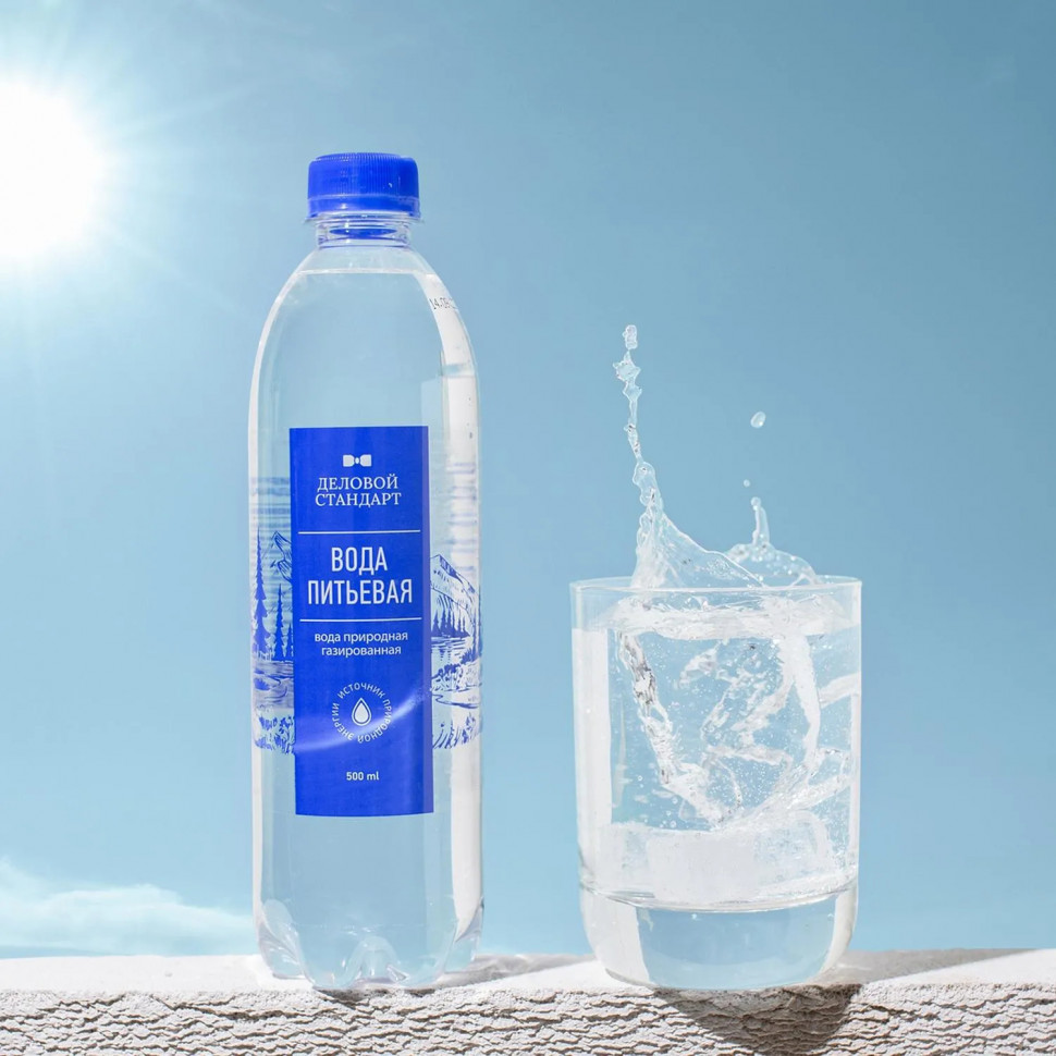 Вода питьевая Деловой Стандарт газ ПЭТ 0,5л СПб (U)