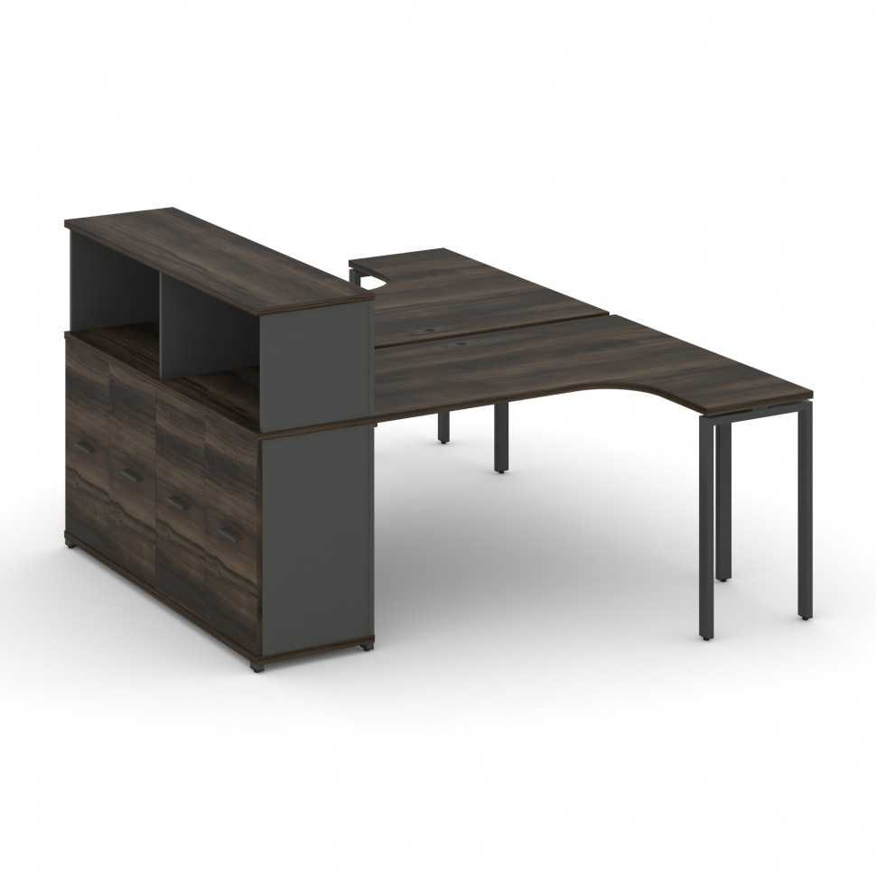 Concept Рабочая станция с опорным распаш. шкафом с надставкой низ. CN.DSA-214 A Дуб Мали/Антрацит/Ме Concept Рабочая станция с опорным распаш. шкафом с надставкой низ. CN.DSA-214 A Дуб Мали/Антрацит/Ме