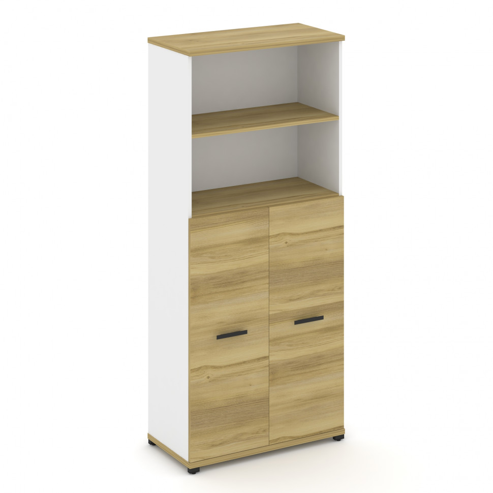 Concept Шкаф 1 широкая секция, 5 ниш CN.STS-514 B Дуб Винченцо/Белый Бриллиант/Металл Черный 836*420