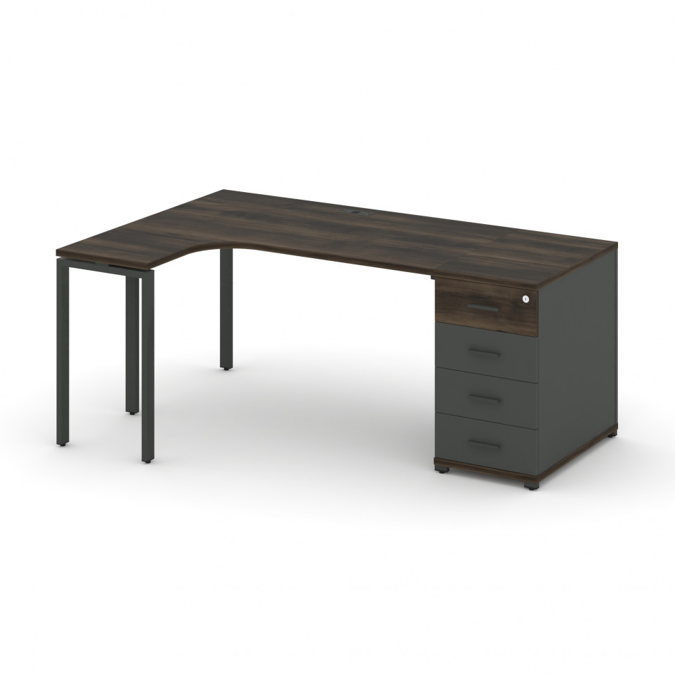 Concept Стол эргономичный CN.SA-401(L) A Дуб Мали/Антрацит/Металл Антрацит 1800*1180*750