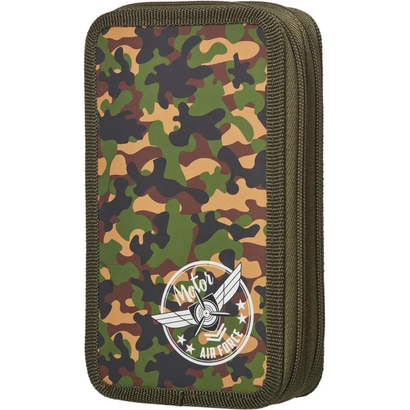 Пенал Комус Класс Military 2 отд., ламинат, софт тач, 190x110 мм, ПКК 11-6