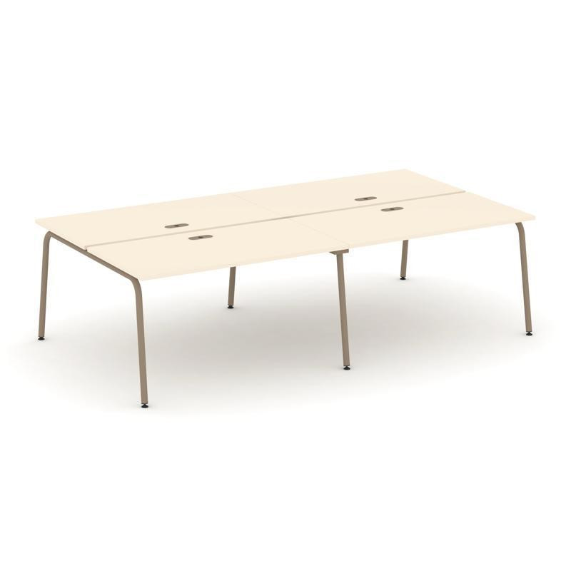 Estetica Рабочая станция 4 места ES.D.RS-4.3-LK Сатин/Металл Латте 2760*1500*750 Estetica Рабочая станция 4 места ES.D.RS-4.3-LK Сатин/Металл Латте 2760*1500*750