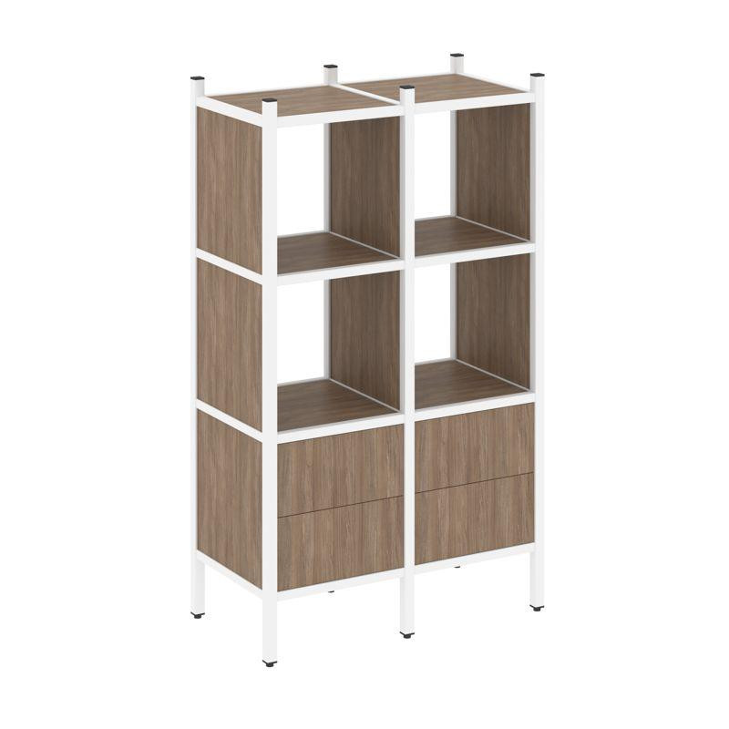 Loft Прямой стеллаж VR.L-03 Дуб Аризона/Металл Белый 862*446*1458 Loft Прямой стеллаж VR.L-03 Дуб Аризона/Металл Белый 862*446*1458