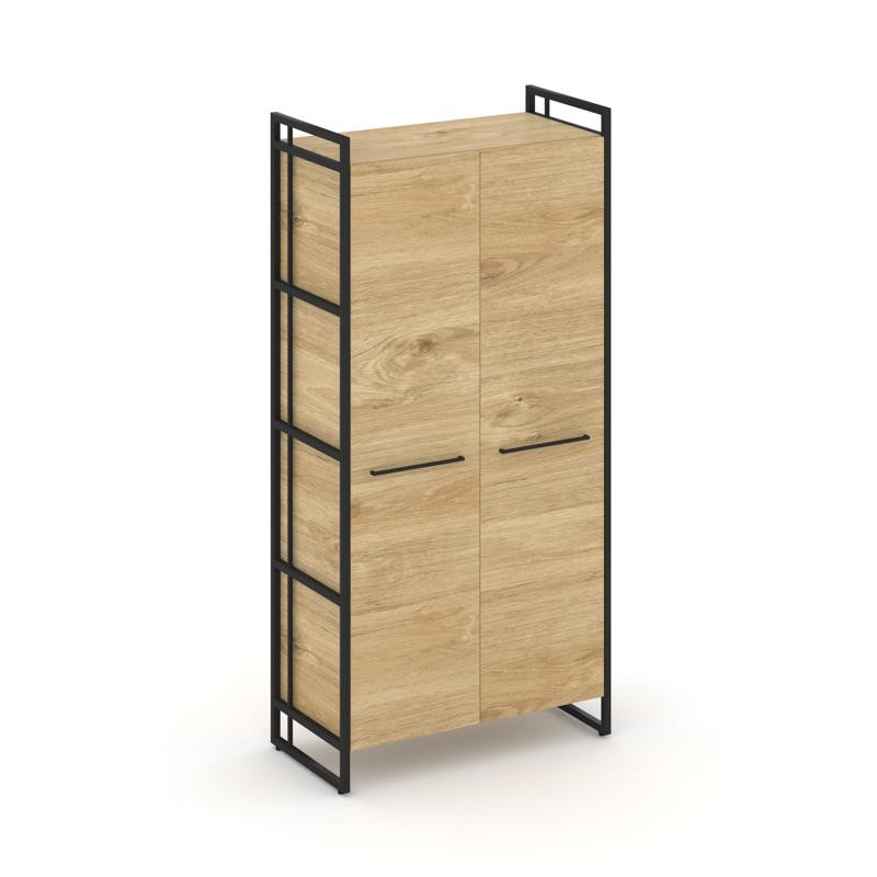 Rift Шкаф 4 ниши широкий RF.SS-41 Тиквуд Светлый/Металл Черный/Черный Ручки 798*396*1648