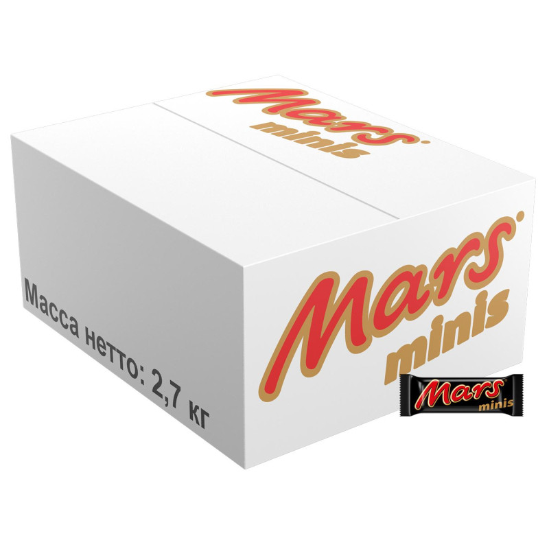 Шоколадный батончик Mars Minis, короб, 2,7кг