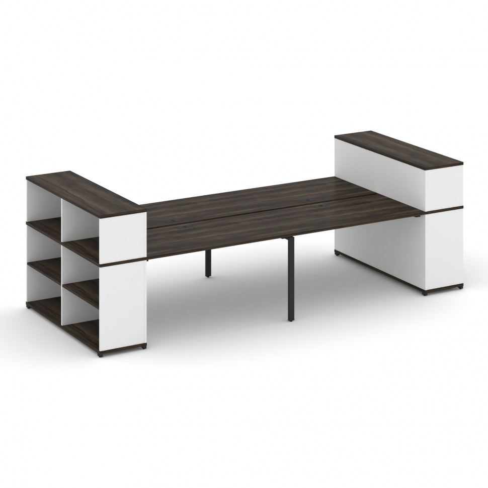 Concept Рабочая станция с опорными стеллажами с надставкой низ. CN.DRS-255 Дуб Мали/Белый Бриллиант/ Concept Рабочая станция с опорными стеллажами с надставкой низ. CN.DRS-255 Дуб Мали/Белый Бриллиант/
