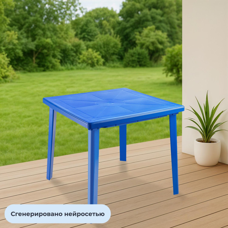 Стол пластиковый SPG_квадратный 80х80, синий