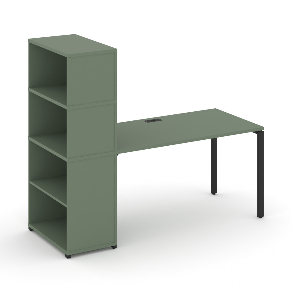 Concept Стол рабочий с опорным стеллажом с надставкой выс. CN.SP-215 Кобо/Металл Черный 1800*720*153