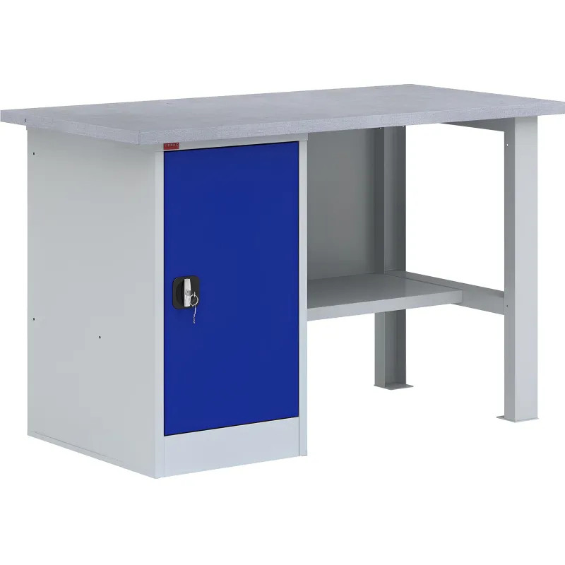 Верстак однотумбовый P_ВП-2/1.2 тумба с дверью, сине-сер., 1200х685х860