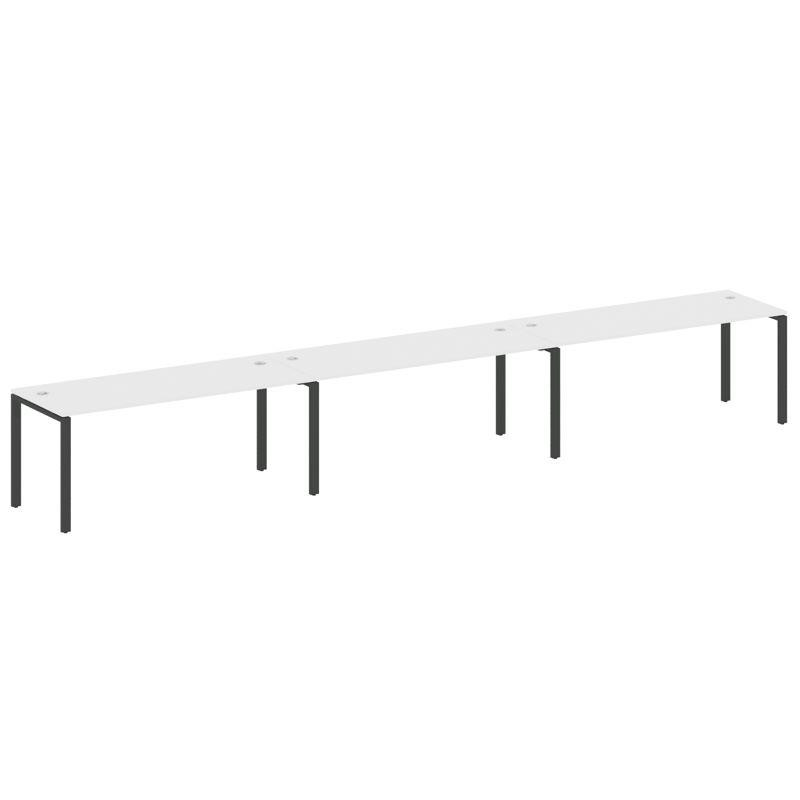 Metal System Рабочая станция на 3 места на П-образном м/к БП.СМ-3.5 Белый/Металл Антрацит 5400*720*7