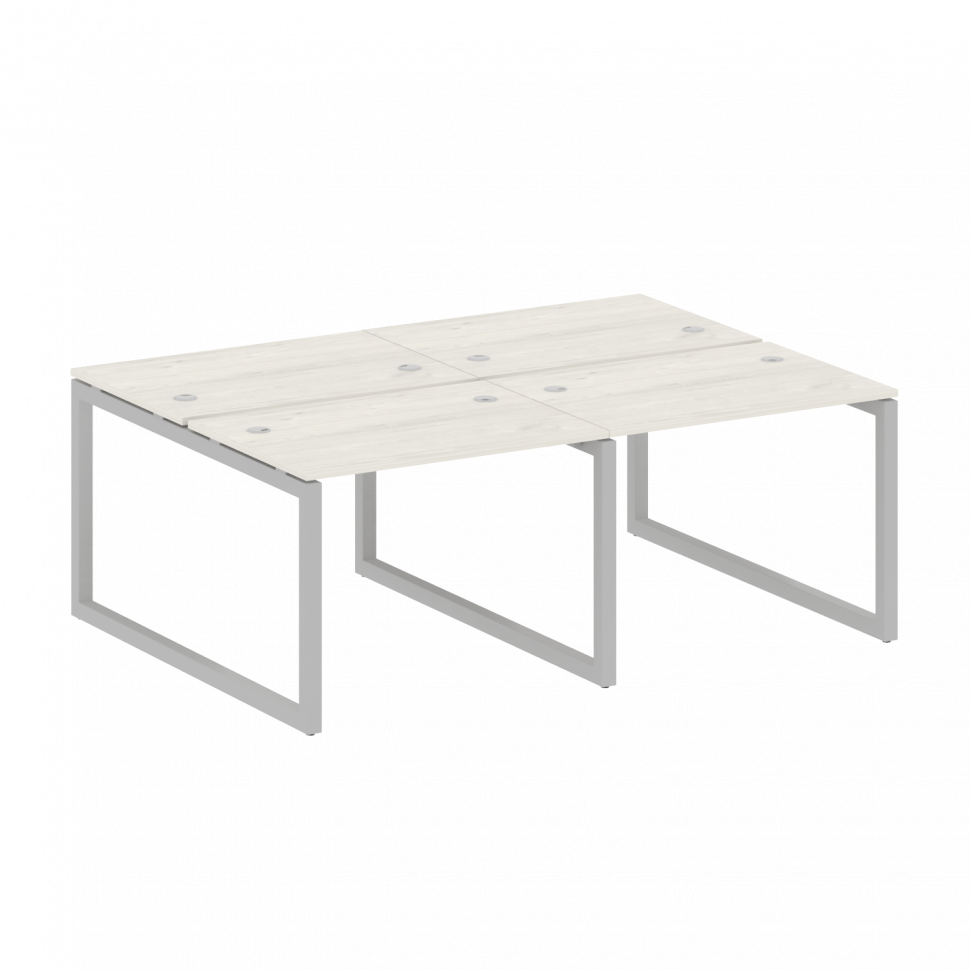 Metal System Quattro Рабочая станция на 4 места на О-образном м/к 50БО.СМ-4.1 Дуб Наварра/Металл Сер