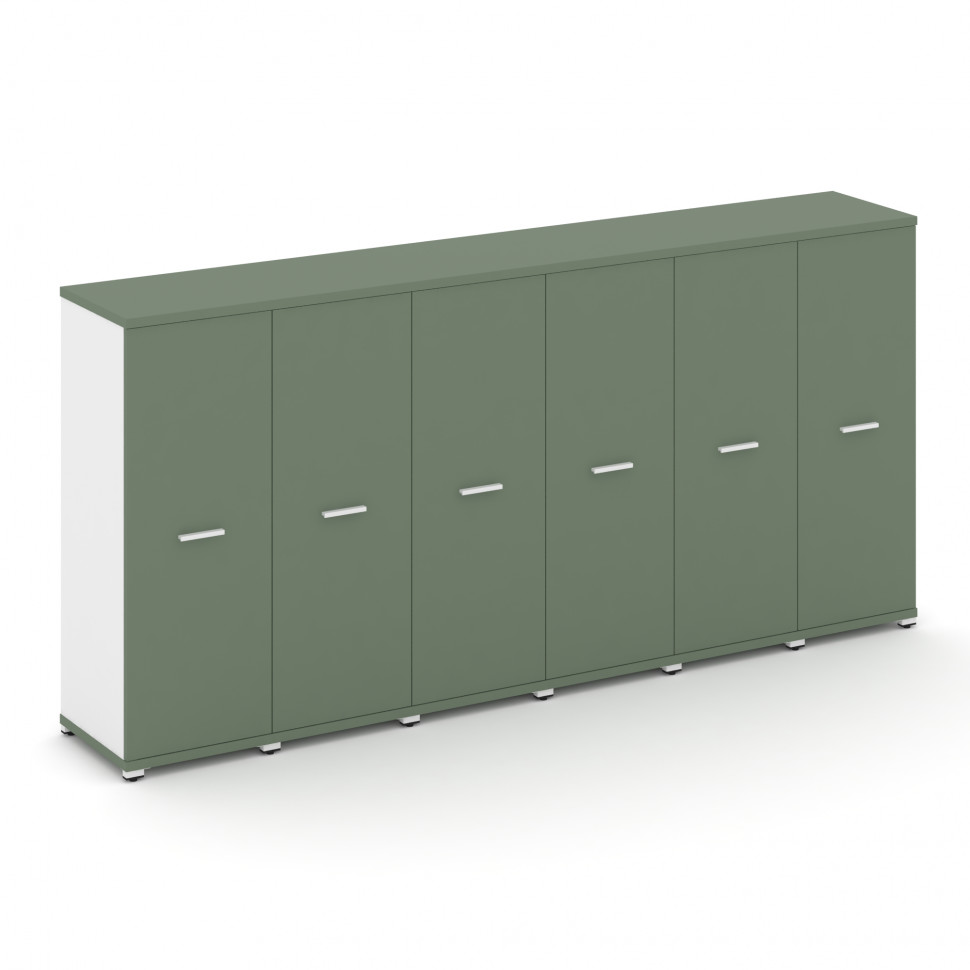 Concept Шкаф 6 узких секций, 3 ниши CN.STU-366 W Кобо/Белый Бриллиант/Металл Белый 2500*420*1186