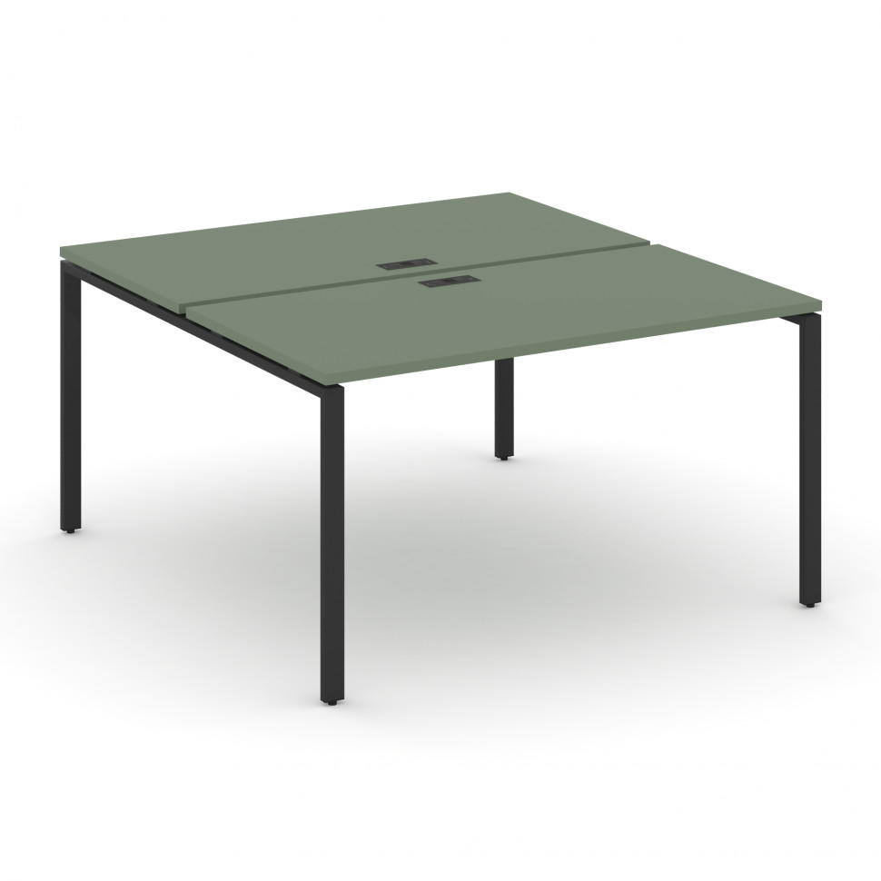 Concept Рабочая станция на 2 места CN.DRS-004 Кобо/Металл Черный 1580*1480*750