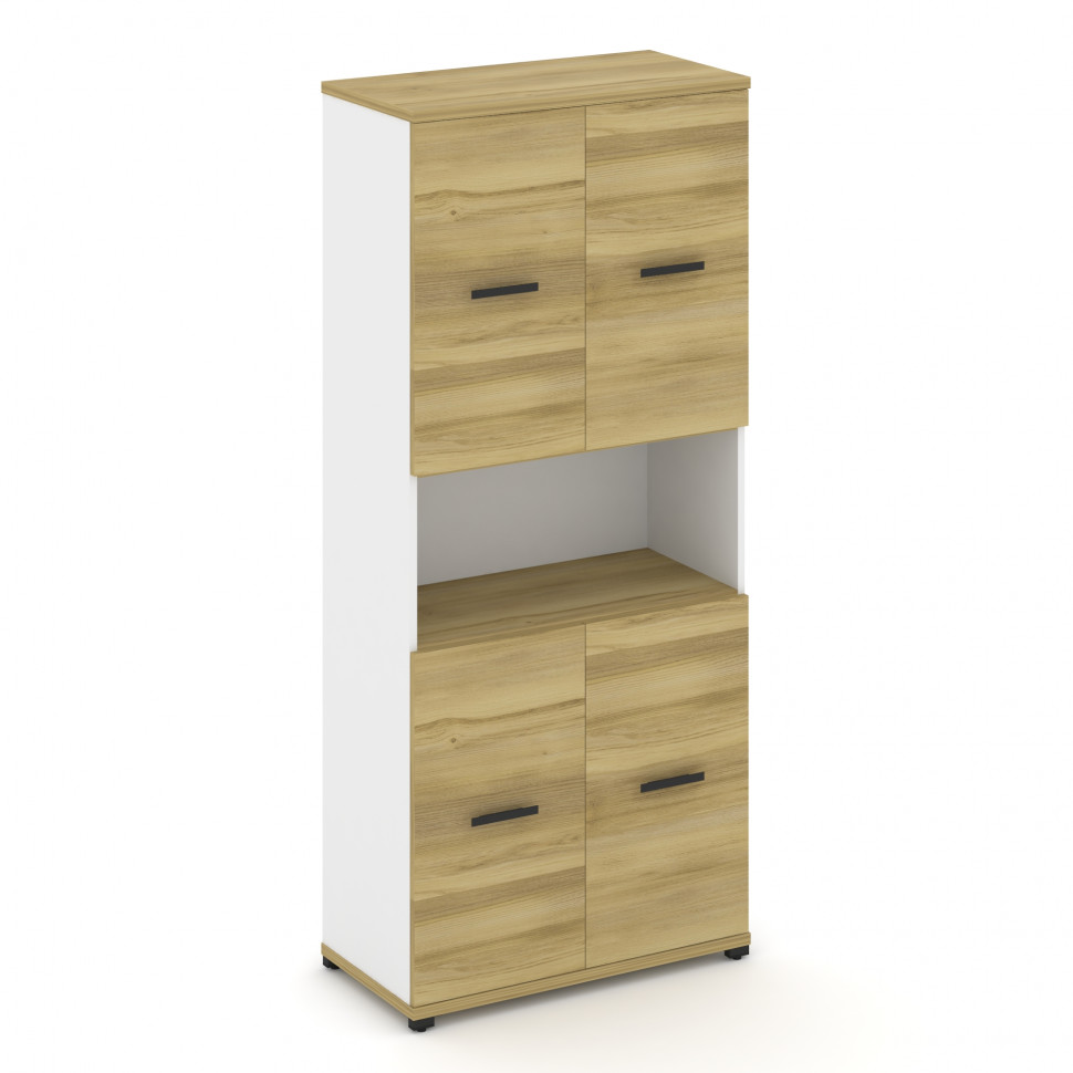 Concept Шкаф 1 широкая секция, 5 ниш CN.STS-513 B Дуб Винченцо/Белый Бриллиант/Металл Черный 836*420