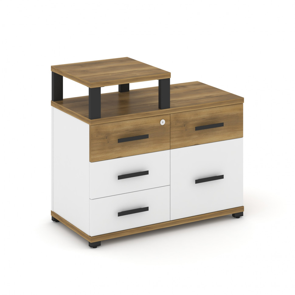 Concept Тумба приставная широкая 4 ящ.+1 распаш. фасад с надставкой узкой CN.TSP-011 B Сандал Янтарн Concept Тумба приставная широкая 4 ящ.+1 распаш. фасад с надставкой узкой CN.TSP-011 B Сандал Янтарн